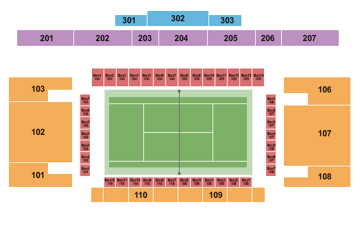 Altec Tennis Complex Seating Map